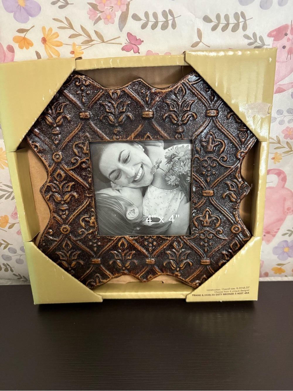 Kirklands Bronze colored picture frame rustic ornate floral design. New.